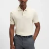 Baumwoll-Poloshirt mit Fischgrätmuster