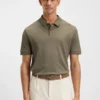 Baumwoll-Poloshirt mit Fischgrätmuster