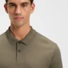 Baumwoll-Poloshirt mit Fischgrätmuster