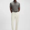 Baumwoll-Poloshirt mit Fischgrätmuster