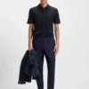 Baumwoll-Poloshirt mit Fischgrätmuster