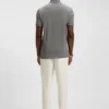 Baumwoll-Poloshirt mit Fischgrätmuster