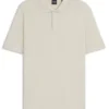Baumwoll-Poloshirt mit Fischgrätmuster