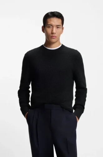 Baumwoll-Pullover mit gestrickter Struktur