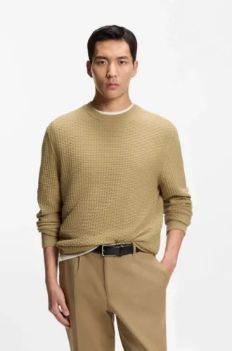 Baumwoll-Pullover mit gestrickter Struktur