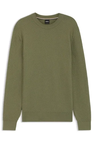 Baumwoll-Pullover mit gestrickter Struktur