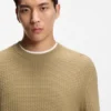 Baumwoll-Pullover mit gestrickter Struktur