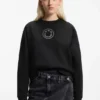 Baumwoll-Sweatshirt mit Strass-Aufschrift „Happy HUGO“