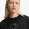 Baumwoll-Sweatshirt mit Strass-Aufschrift „Happy HUGO“