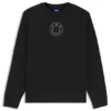 Baumwoll-Sweatshirt mit Strass-Aufschrift „Happy HUGO“