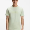 Baumwoll-T-Shirt in Regular-Fit mit modernem Logo