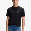 Baumwoll-T-Shirt in Regular-Fit mit modernem Logo