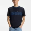 Baumwoll-T-Shirt mit aufgedruckten Streifen