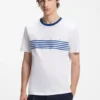 Baumwoll-T-Shirt mit aufgedruckten Streifen