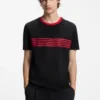 Baumwoll-T-Shirt mit aufgedruckten Streifen