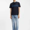 Baumwoll-T-Shirt mit aufgedruckten Streifen