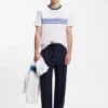 Baumwoll-T-Shirt mit aufgedruckten Streifen