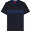 Baumwoll-T-Shirt mit aufgedruckten Streifen