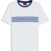 Baumwoll-T-Shirt mit aufgedruckten Streifen
