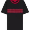 Baumwoll-T-Shirt mit aufgedruckten Streifen