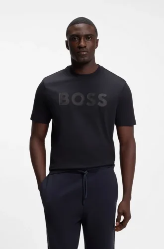 Baumwoll-T-Shirt mit farblich abgestimmtem Logo