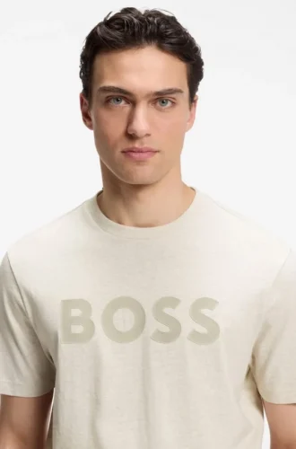 Baumwoll-T-Shirt mit farblich abgestimmtem Logo