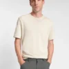Baumwoll-T-Shirt mit Fischgrätenmuster