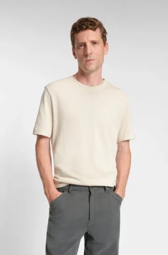 Baumwoll-T-Shirt mit Fischgrätenmuster