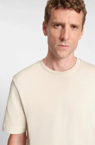 Baumwoll-T-Shirt mit Fischgrätenmuster