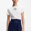Baumwoll-T-Shirt mit gesticktem Logo