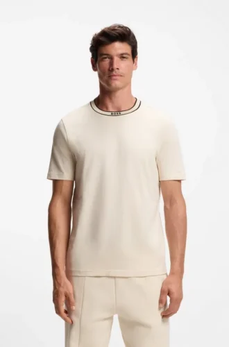Baumwoll-T-Shirt mit Logo und Rundhalsausschnitt