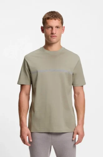 Baumwoll-T-Shirt mit Logo und Streifen