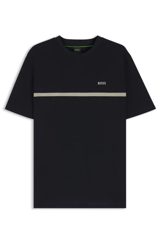 Baumwoll-T-Shirt mit Logo und Streifen Baumwoll-T-Shirt mit Logo und Streifen