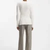 Baumwollpullover mit abnehmbarer Blumenbrosche