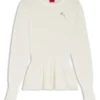 Baumwollpullover mit abnehmbarer Blumenbrosche