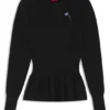 Baumwollpullover mit abnehmbarer Blumenbrosche