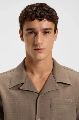 Beach-Hemd in Regular-Fit aus Baumwoll-Musselin