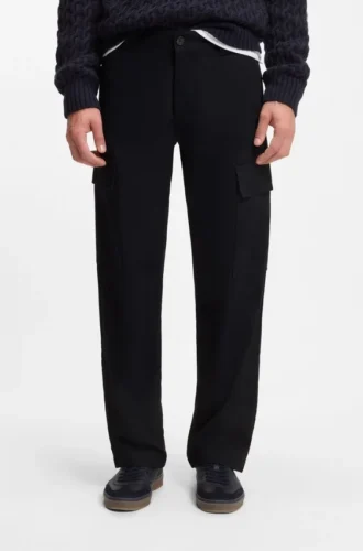 BECKHAM x BOSS Cargohose aus Baumwolle mit feinem Muster