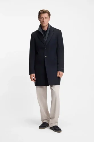 BECKHAM x BOSS eleganter Mantel aus Schurwolle und Kaschmir