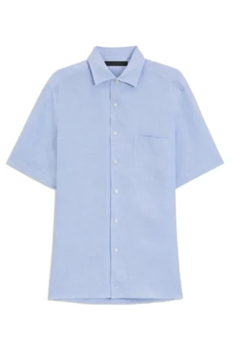 BECKHAM x BOSS Hemd in Regular-Fit aus Leinen