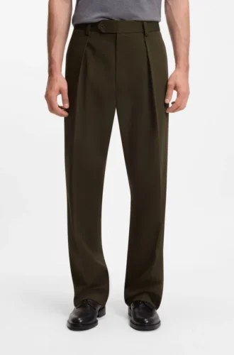 BECKHAM x BOSS Hose aus Baumwolle mit feinem Muster
