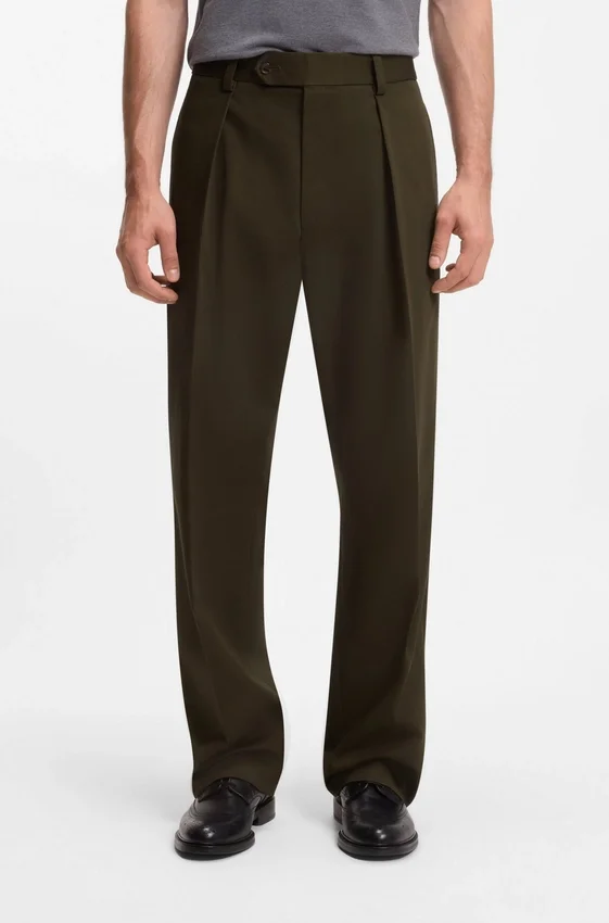 BECKHAM x BOSS Hose aus Baumwolle mit feinem Muster BECKHAM x BOSS Hose aus Baumwolle mit feinem Muster