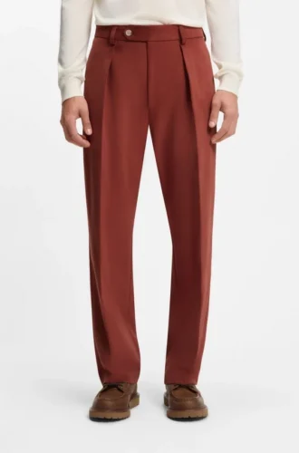 BECKHAM x BOSS Hose aus Baumwolle mit feinem Muster
