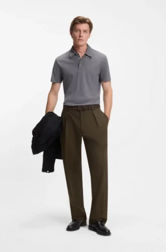 BECKHAM x BOSS Hose aus Baumwolle mit feinem Muster