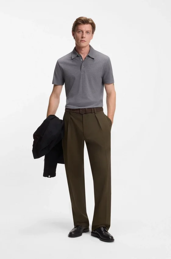 BECKHAM x BOSS Hose aus Baumwolle mit feinem Muster BECKHAM x BOSS Hose aus Baumwolle mit feinem Muster