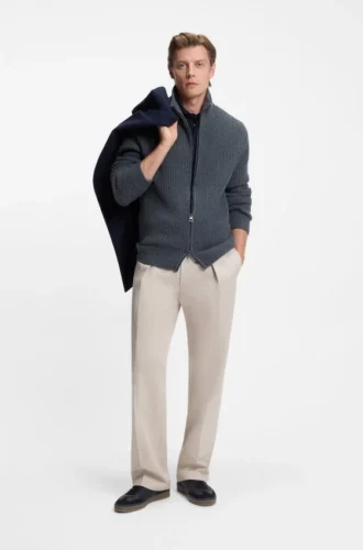BECKHAM x BOSS Hose aus Baumwolle mit feinem Muster