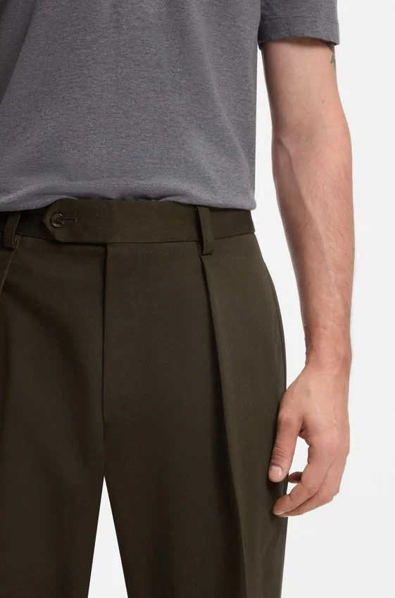BECKHAM x BOSS Hose aus Baumwolle mit feinem Muster BECKHAM x BOSS Hose aus Baumwolle mit feinem Muster