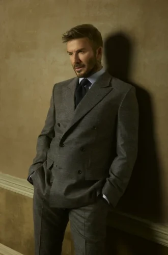 BECKHAM x BOSS Jacke aus karierter Schurwolle