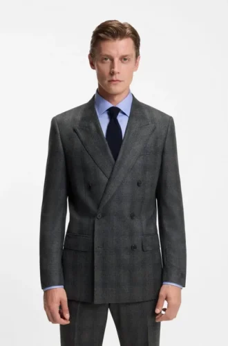BECKHAM x BOSS Jacke aus karierter Schurwolle