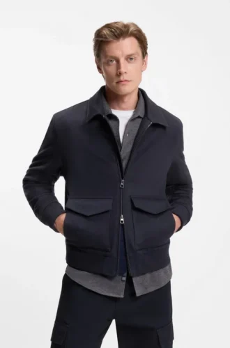 BECKHAM x BOSS Jacke mit Reißverschluss aus Wolle und Kaschmir